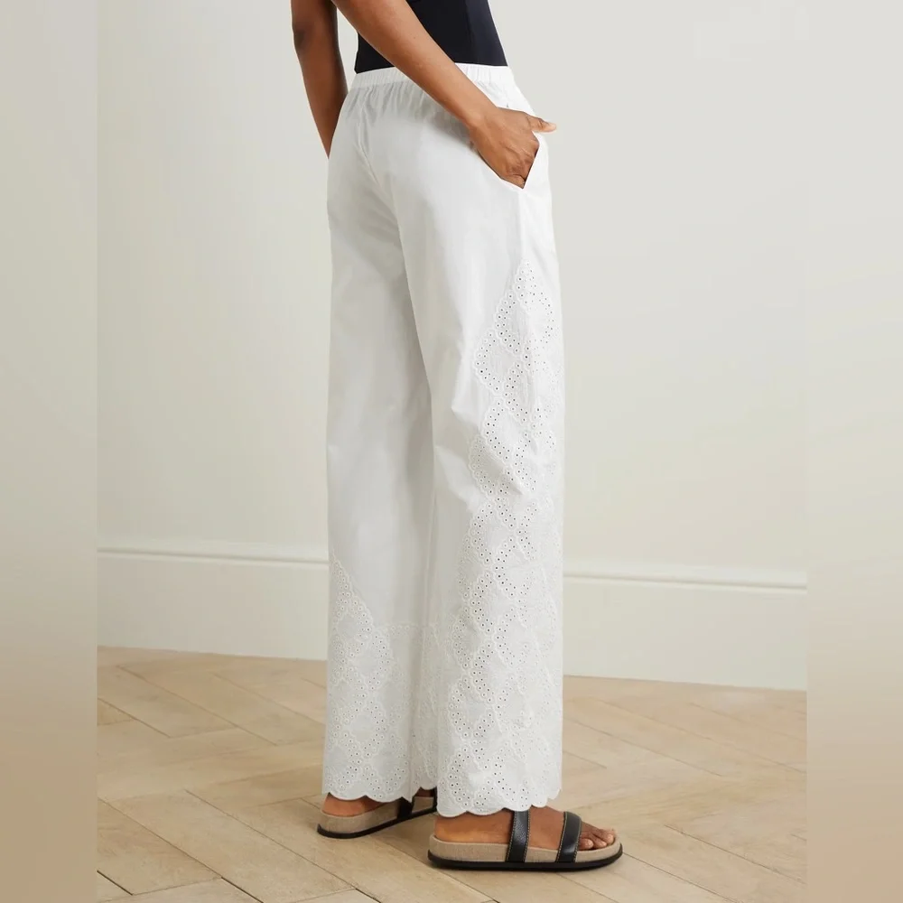 LOULOU STUDIO NWT Dulche Broderie Anglaise Pants M Medium - Picture 2 of 11